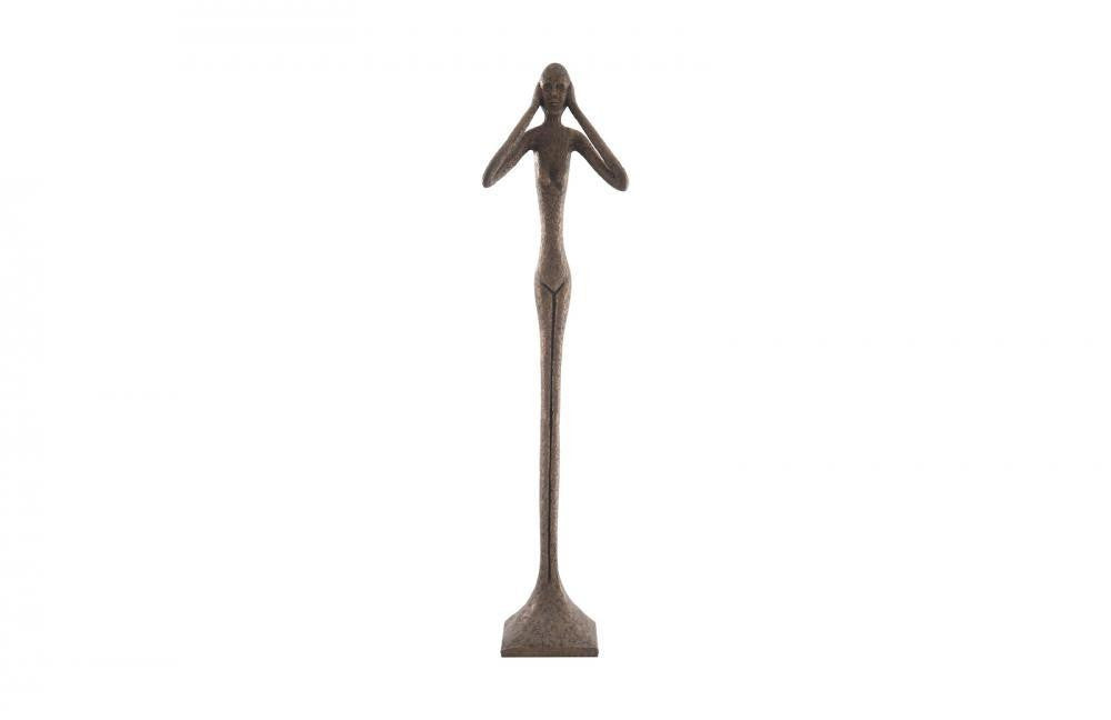 Phillips Collection Hear-No-Evil Slender Small Sculpture Silver Leaf