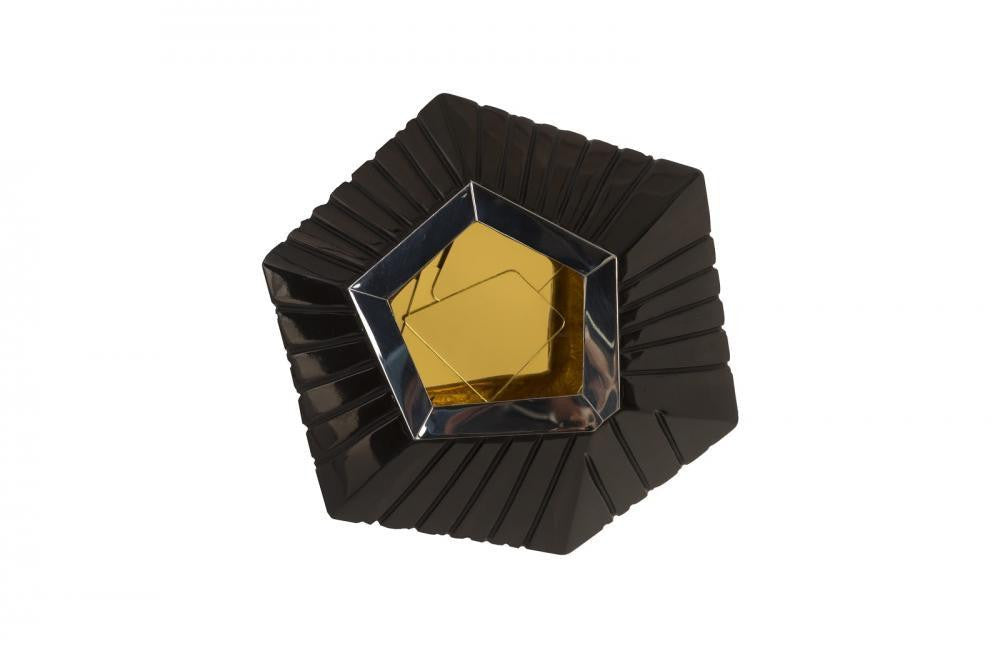 Phillips Collection Hex Wall Tile Glossy Black, Gold