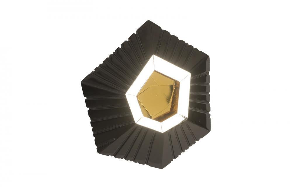 Phillips Collection Hex Wall Tile Glossy Black, Gold