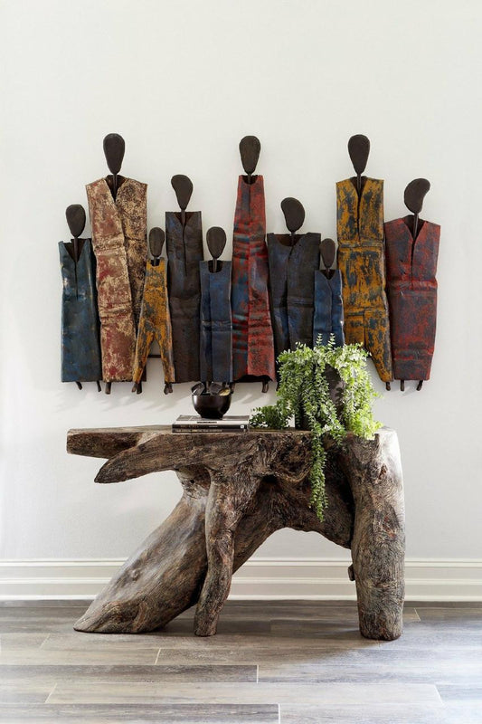 Phillips Collection Honey Drum People Wall Art, Natural Rust, 64"W (TH92142 YV0J07T8ZY)