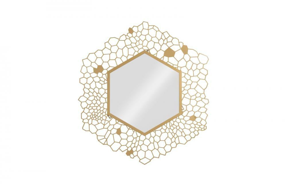 Phillips Collection Honeycomb Hexagon Mirror Brass