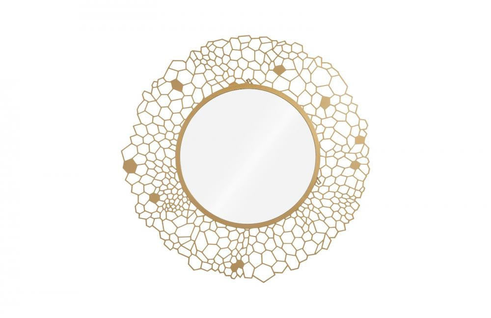 Phillips Collection Honeycomb Round Mirror Brass