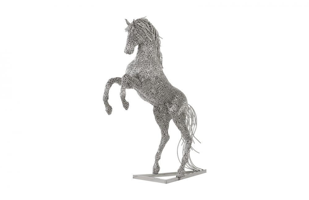 Phillips Collection Rearing Horse Pipe Sculpture Stainless Steel