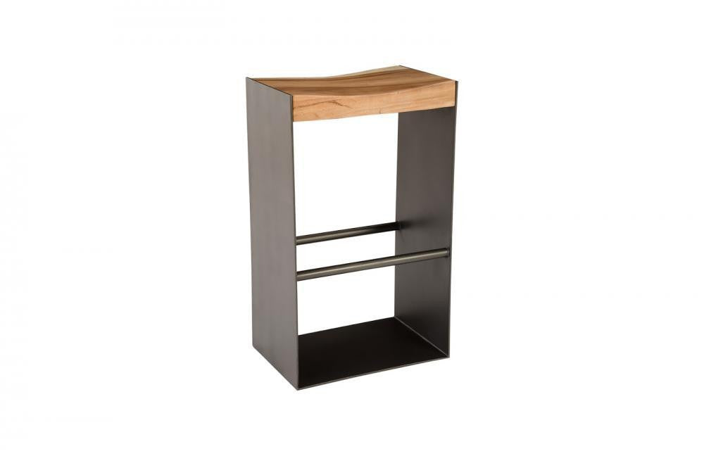 Phillips Collection Iron Frame Bar Stool Chamcha, Natural Iron