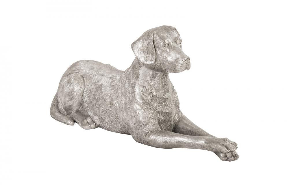 Phillips Collection Laying Labrador Sculpture Silver Leaf