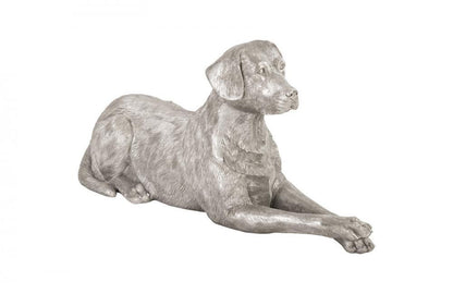 Phillips Collection Laying Labrador Sculpture Silver Leaf