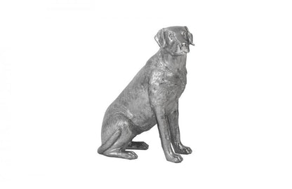 Phillips Collection Sitting Labrador Sculpture Liquid Silver