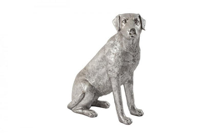 Phillips Collection Sitting Labrador Sculpture Silver Leaf