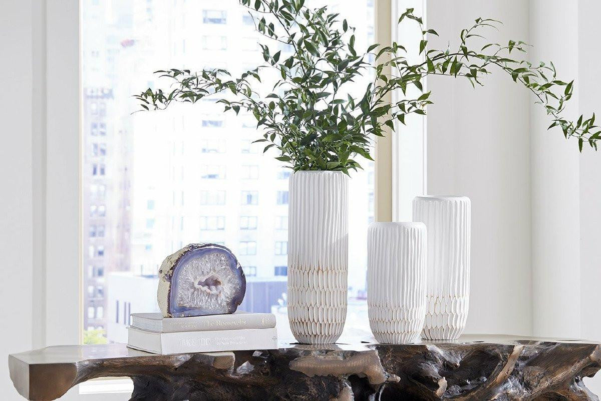 Phillips Collection Lacuna Vase, Large, Off-White, 17"H (TH107096 YV0J07T9YE)