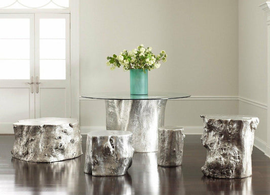 Phillips Collection Log Dining Table Clear, Off-White