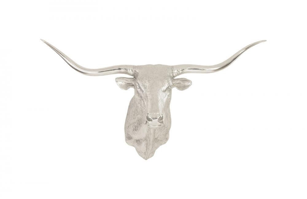 Phillips Collection Longhorn Bull Wall Art Silver Leaf