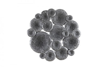 Phillips Collection Lotus Collage Wall Tile Antique Silver, Black