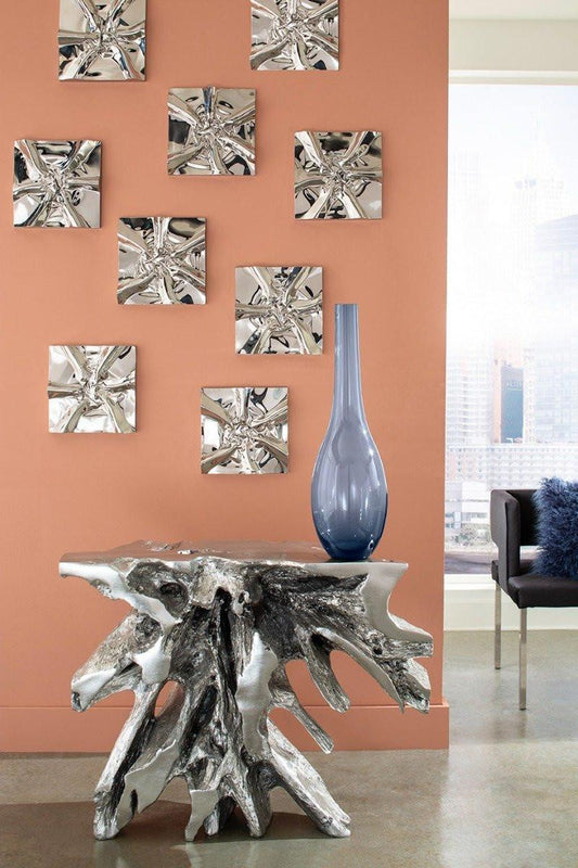 Phillips Collection Luxe Freeform Console, Silver Leaf, 42"W (PH64464 YV0J07TA11)