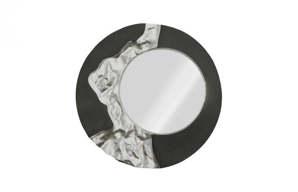 Phillips Collection Mercury Round Mirror Black, Silver Leaf