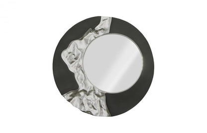 Phillips Collection Mercury Round Mirror Black, Silver Leaf