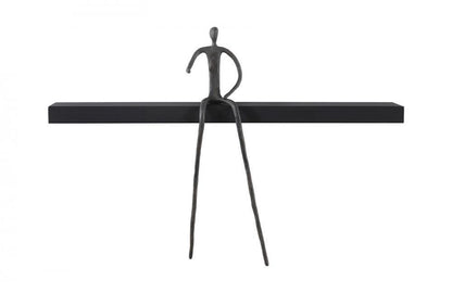 Phillips Collection Moveable Man on Shelf Sitting C Wall Sculpture Black