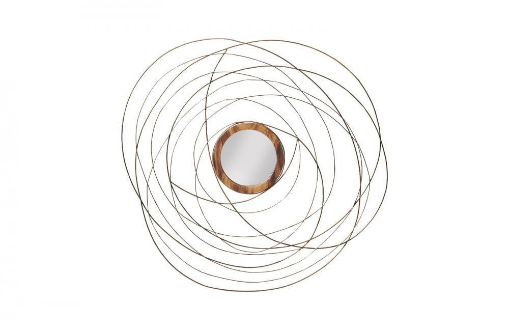 Phillips Collection Nest Mirror Copper, Natural Wood