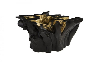 Phillips Collection Noir Cast Root Coffee Table Black, Gold Leaf