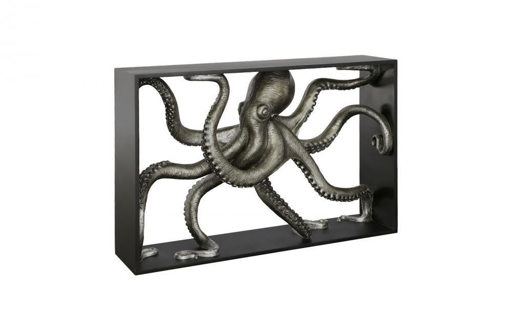Phillips Collection Octo Console Silver Leaf, Black