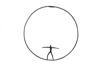 Phillips Collection Olympic Figure in Iron Ring Wall Sculpture, Style C, Black Rust, 23"W (TH99503 YV0J07TAZG)