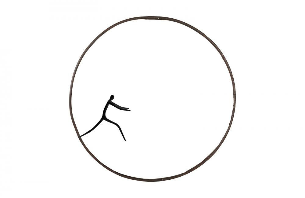 Phillips Collection Olympic Figure in Iron Ring Wall Sculpture, Style D, Black Rust, 23"W (TH99504 YV0J07TAZH)