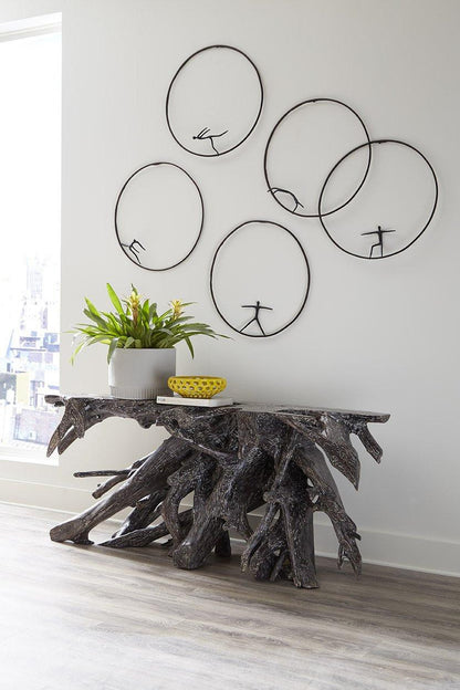 Phillips Collection Olympic Figure in Iron Ring Wall Sculpture, Style E, Black Rust, 23"W (TH99505 YV0J07TAZJ)