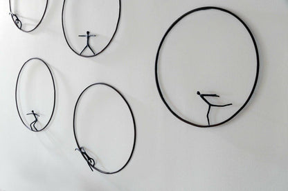 Phillips Collection Olympic Figure in Iron Ring Wall Sculpture, Style E, Black Rust, 23"W (TH99505 YV0J07TAZJ)