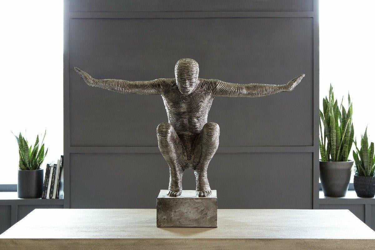 Phillips Collection Outstretched Arms Crouching Male Sculpture, Large, Aluminum, 40"H (ID96056 YV0J07TC0C)