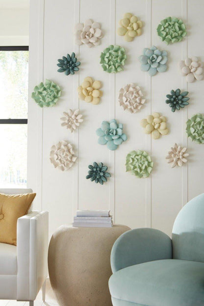 Phillips Collection Oviferum Succulent Wall Tile, White, 10"W (PH104154 YV0J07TC0H)