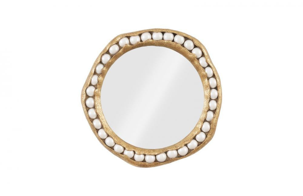 Phillips Collection Pearl Mirror Gold Leaf, White