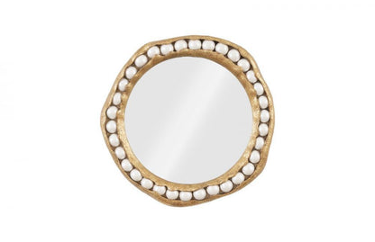 Phillips Collection Pearl Mirror Gold Leaf, White