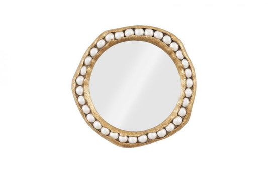 Phillips Collection Pearl Mirror Gold Leaf, White