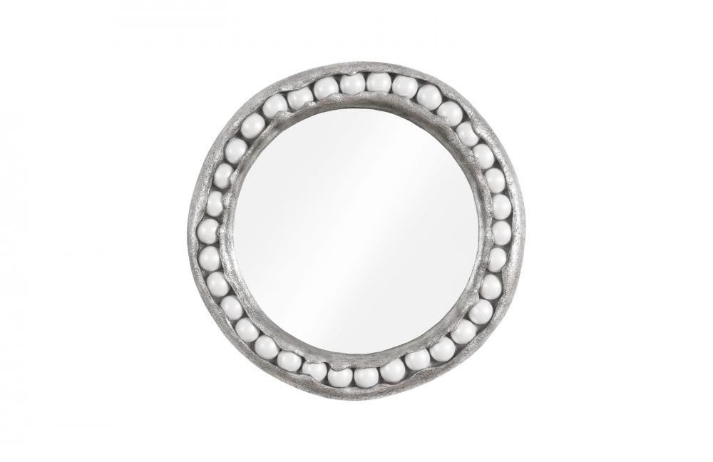 Phillips Collection Pearl Mirror, Silver Leaf, White, 36"W (PH104196 YV0J07W3TG)