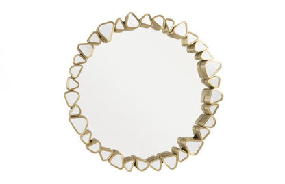 Phillips Collection Pebble Round Mirror Brushed Brass, White