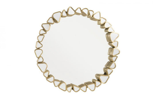 Phillips Collection Pebble Round Mirror Brushed Brass, White