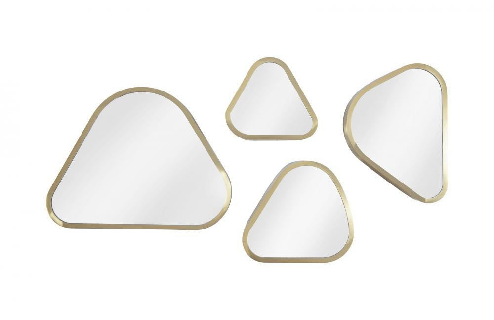 Phillips Collection Pebble Set of 4 Mirrors Brushed Brass