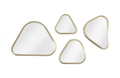 Phillips Collection Pebble Set of 4 Mirrors Brushed Brass