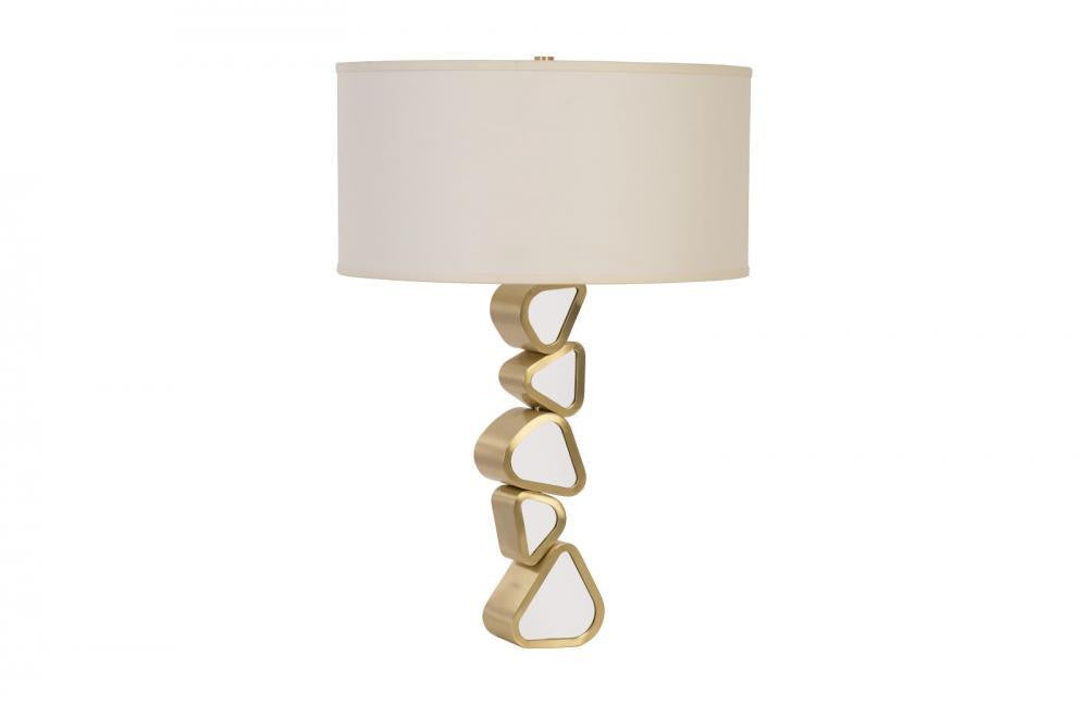 Phillips Collection Pebble Table Lamp Brushed Brass, White