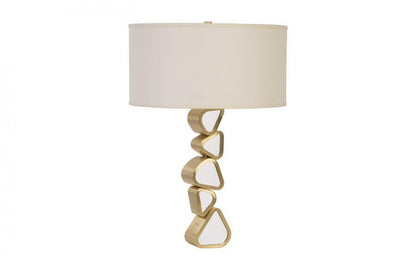 Phillips Collection Pebble Table Lamp Brushed Brass, White
