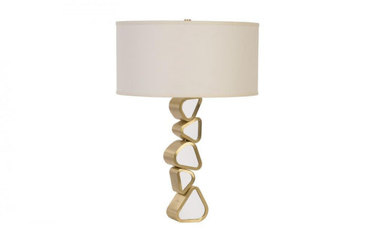 Phillips Collection Pebble Table Lamp Brushed Brass, White