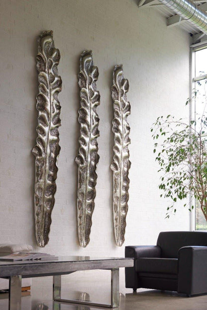 Phillips Collection Petiole Leaf Colossal Version B Wall Art Liquid Silver