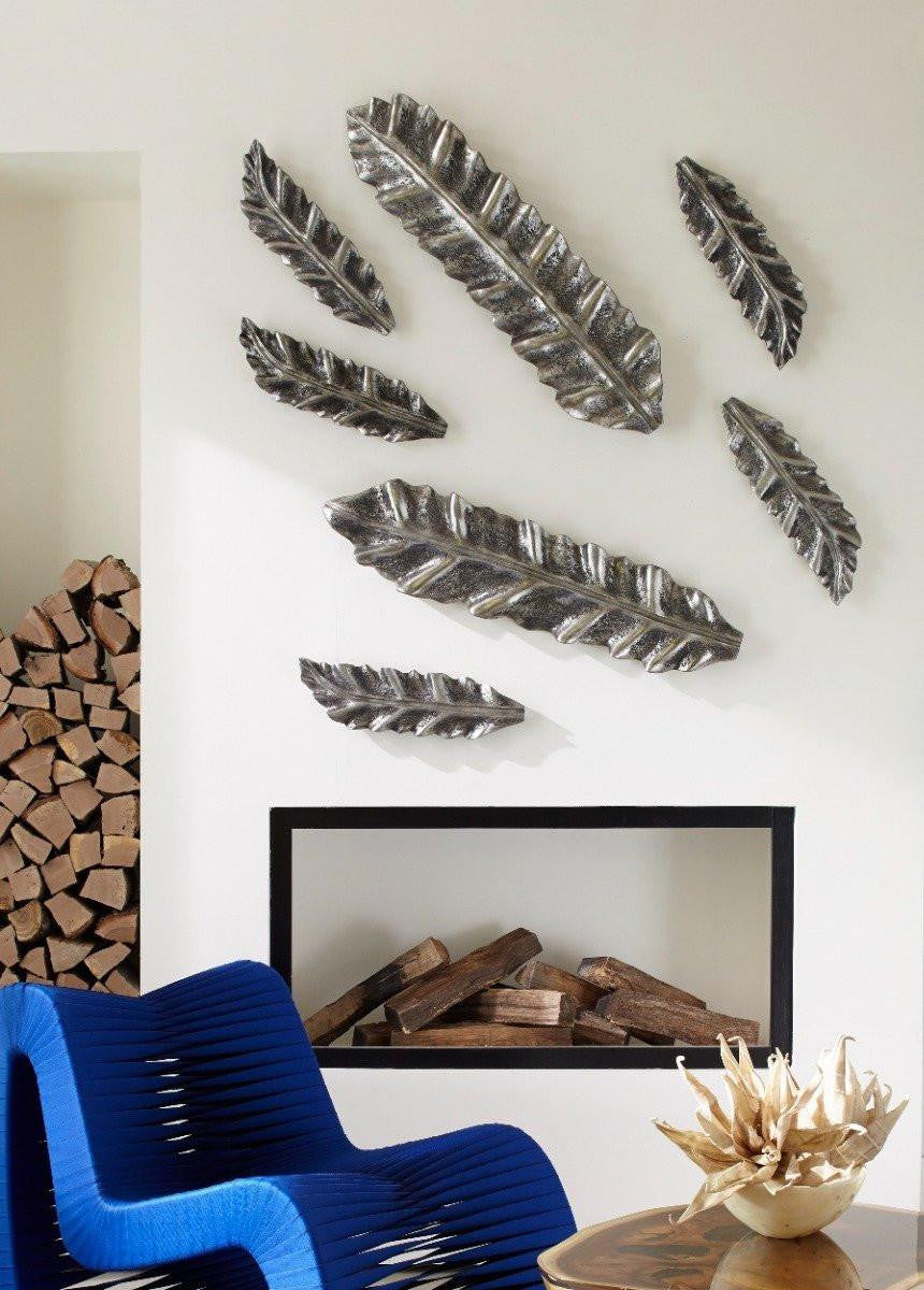Phillips Collection Petiole Leaf Wall Art, Version B, Small, Silver Leaf, 7"W (PH94515 YV0J07W3UC)