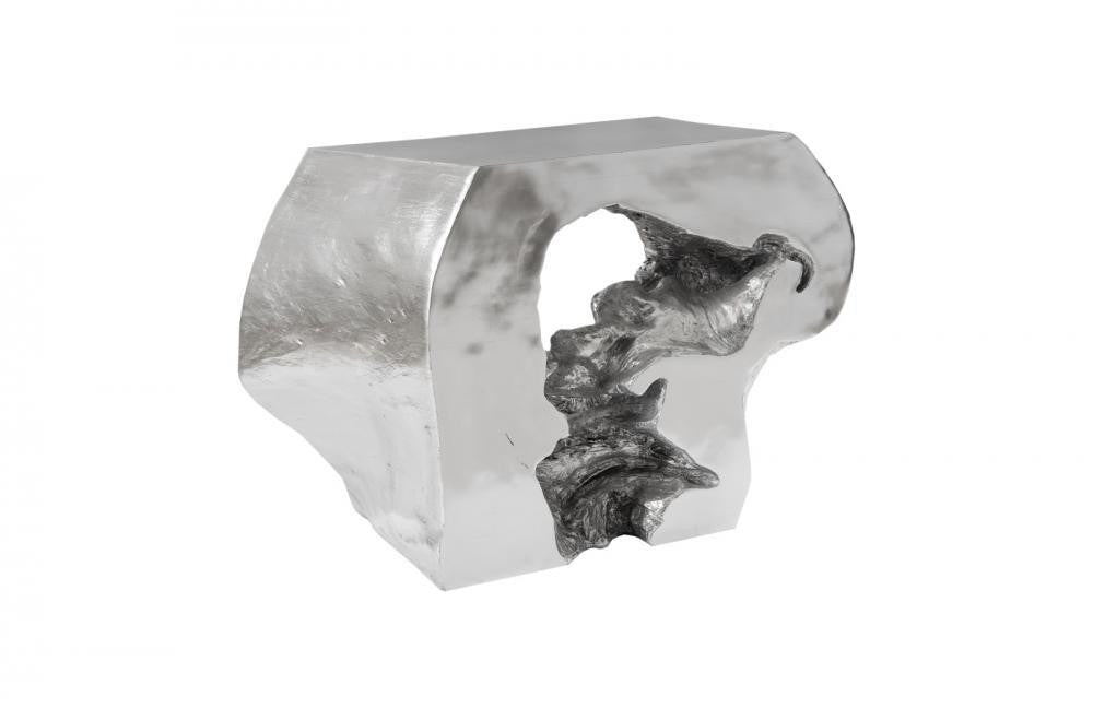 Phillips Collection Plateada Hollow Console Table Silver Leaf