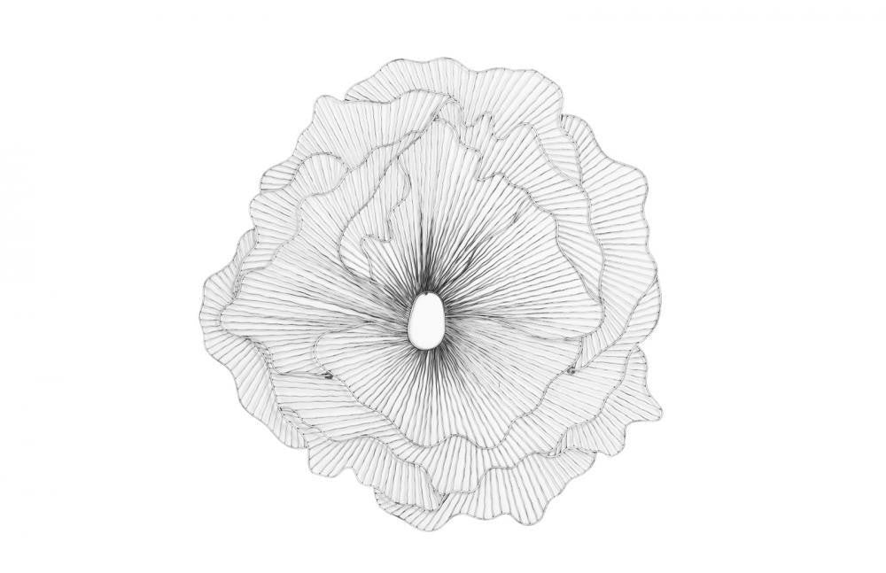 Phillips Collection Poppy Flower Large Wall Art Antique Silver, Black