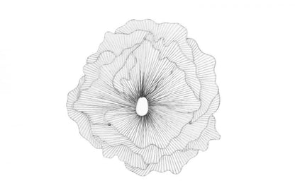 Phillips Collection Poppy Flower Large Wall Art Antique Silver, Black