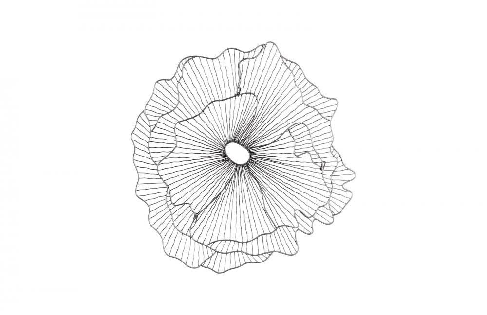 Phillips Collection Poppy Flower Wall Art, Small, Antique Silver, Black, 36"W (TH108864 YV0J07W3V0)