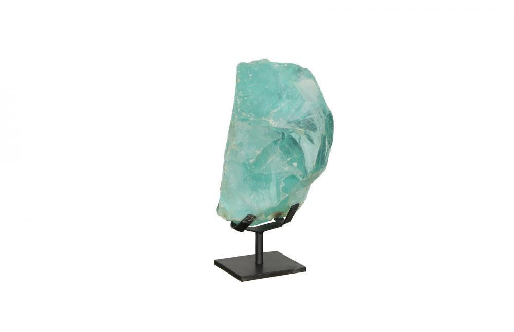 Phillips Collection Refractory Glass Sculpture, Blue, Black Base, 12"H (ID111093 YV0J07W3VT)