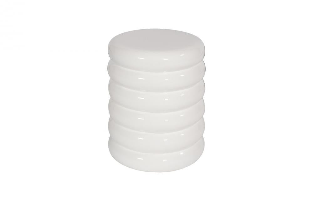 Phillips Collection Ribbed Stool Glossy White