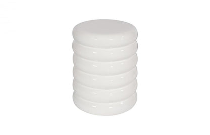 Phillips Collection Ribbed Stool Glossy White