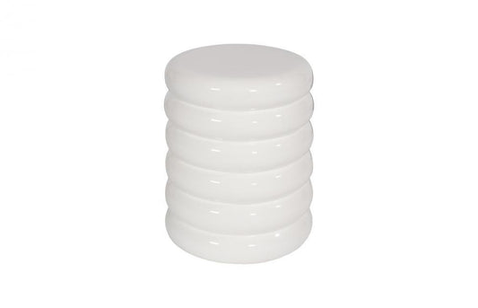 Phillips Collection Ribbed Stool Glossy White